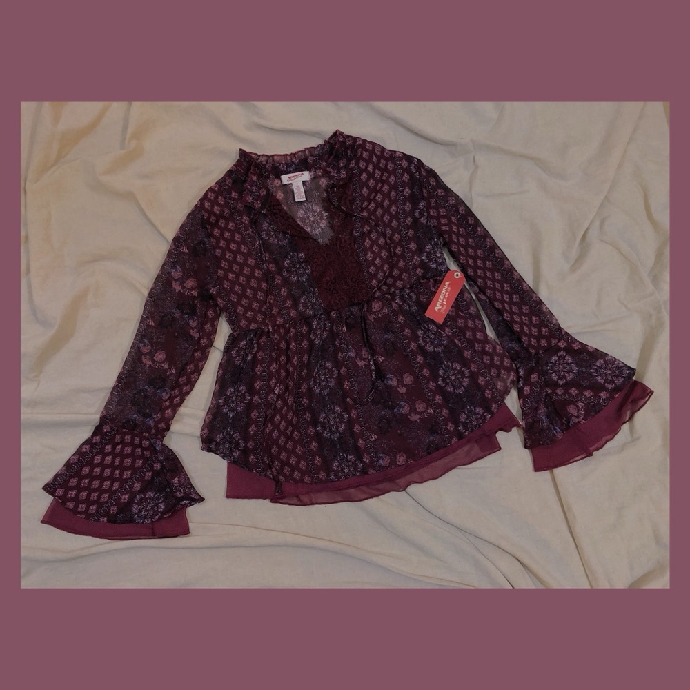 NWT Arizona Jean Company Boho Blouse